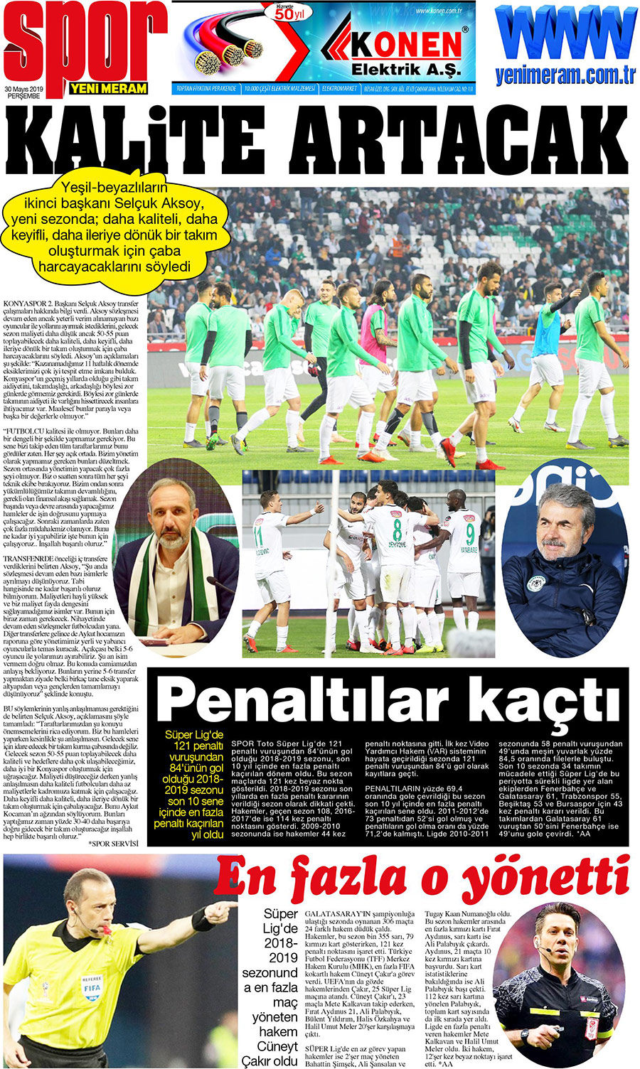 30 Mayıs 2019 Yeni Meram Gazetesi