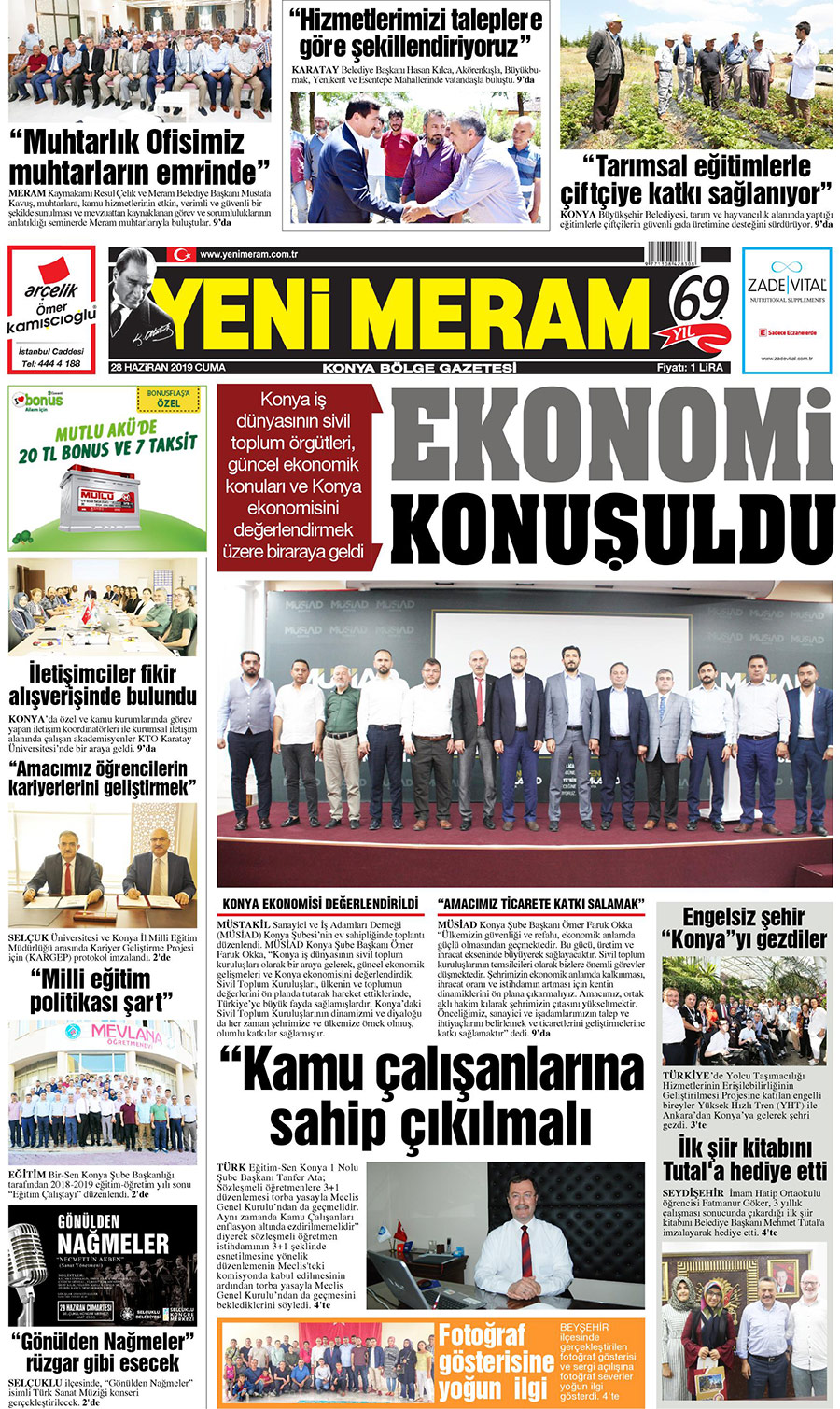 28 Haziran 2019 Yeni Meram Gazetesi