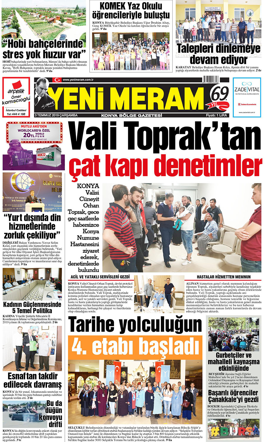 3 Temmuz 2019 Yeni Meram Gazetesi