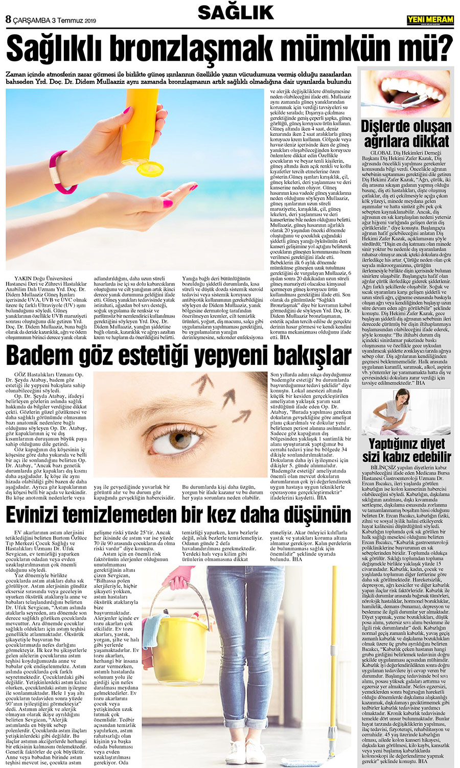 3 Temmuz 2019 Yeni Meram Gazetesi