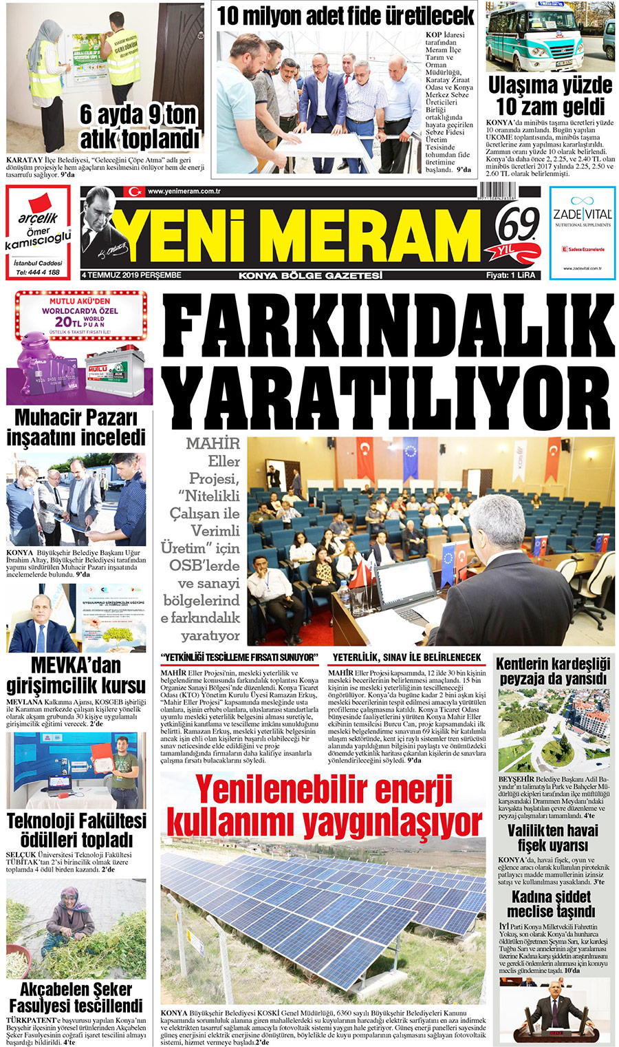 4 Temmuz 2019 Yeni Meram Gazetesi