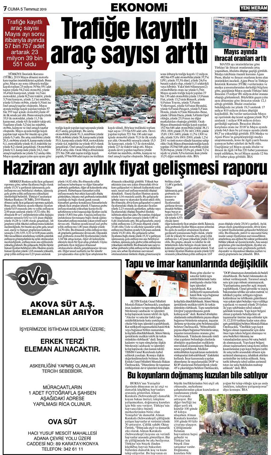 5 Temmuz 2019 Yeni Meram Gazetesi