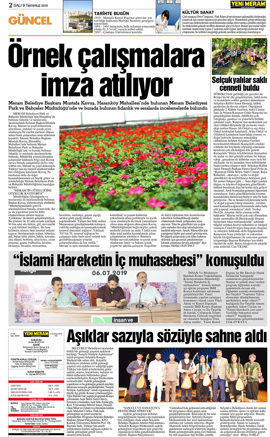 9 Temmuz 2019 Yeni Meram Gazetesi