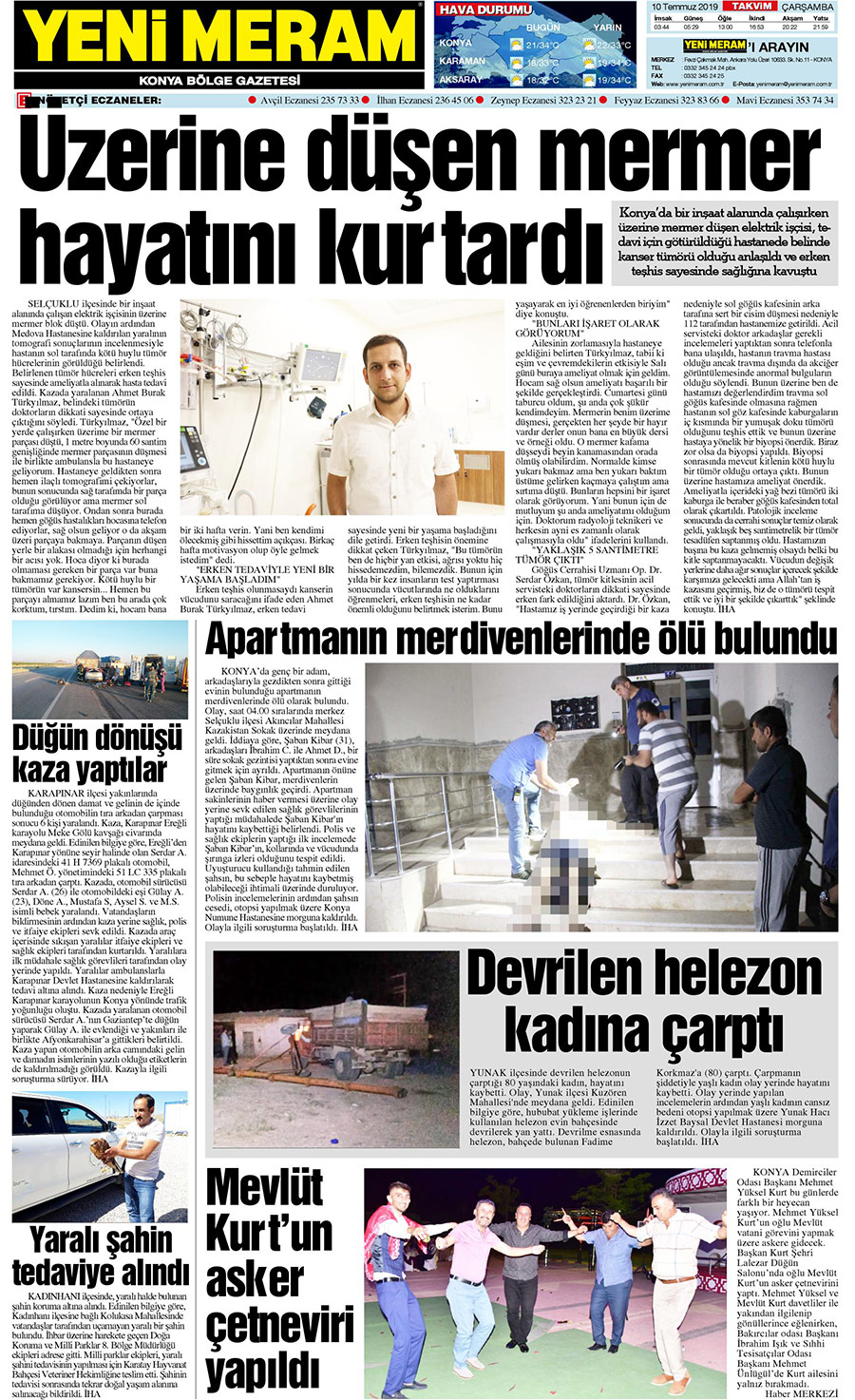 10 Temmuz 2019 Yeni Meram Gazetesi