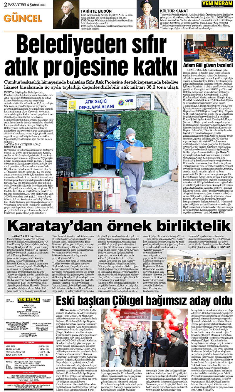 18 Temmuz 2019 Yeni Meram Gazetesi