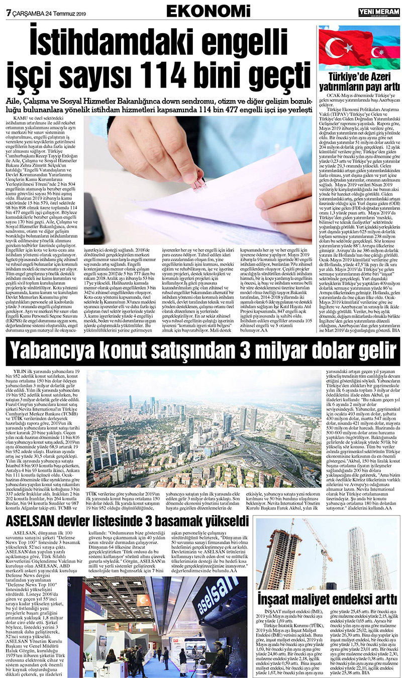 24 Temmuz 2019 Yeni Meram Gazetesi