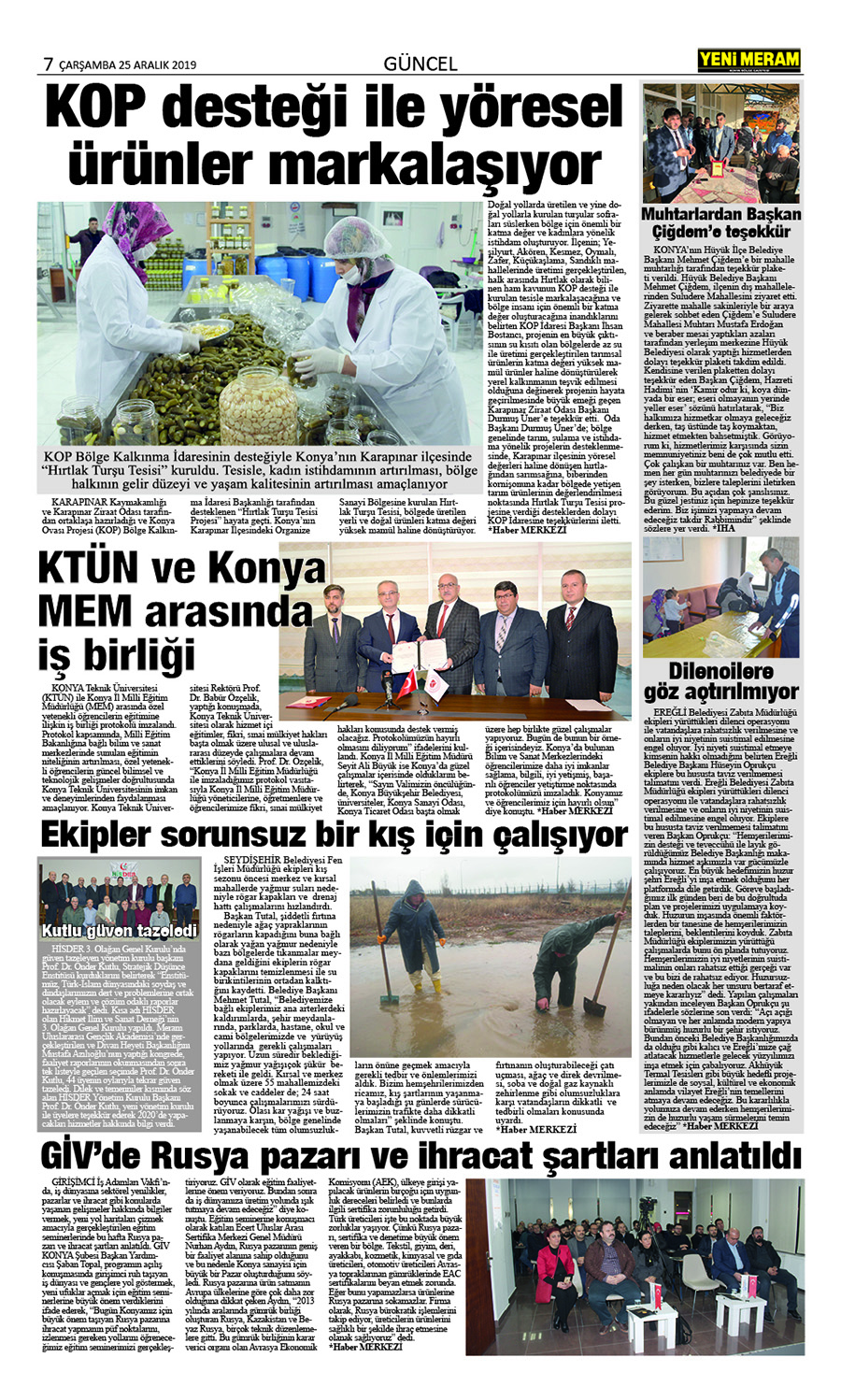 25 Aralık 2019 Yeni Meram Gazetesi