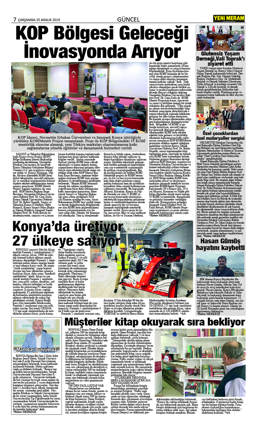 26 Aralık 2019 Yeni Meram Gazetesi