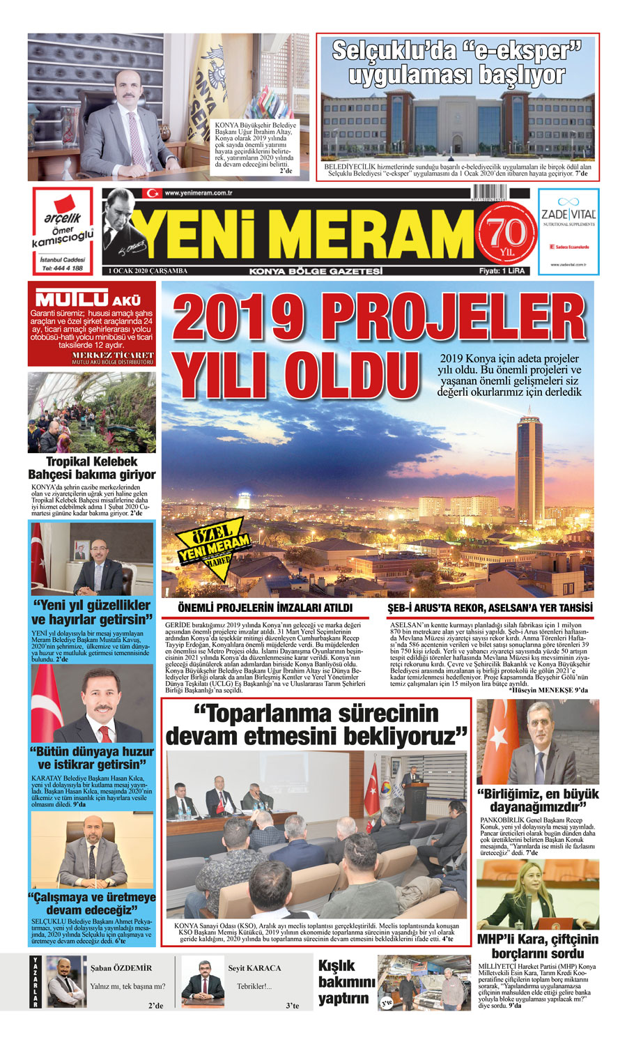 1 Ocak 2020 Yeni Meram Gazetesi