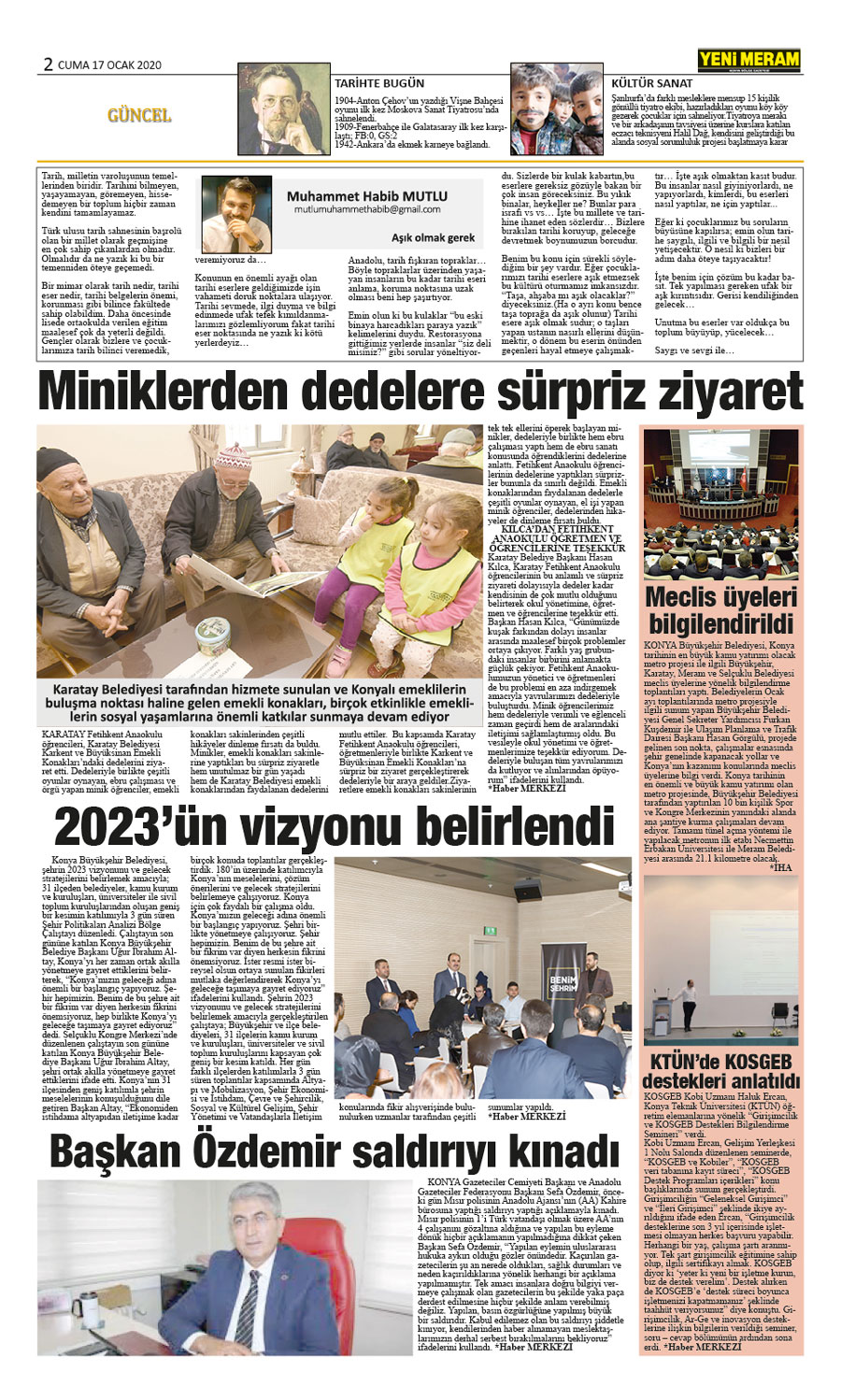 17 Ocak 2020 Yeni Meram Gazetesi