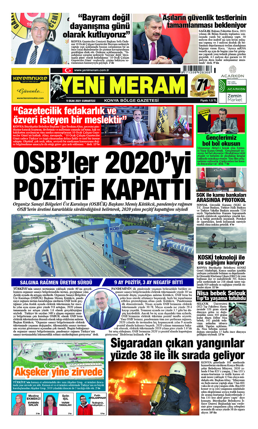 9 Ocak 2021 Yeni Meram Gazetesi