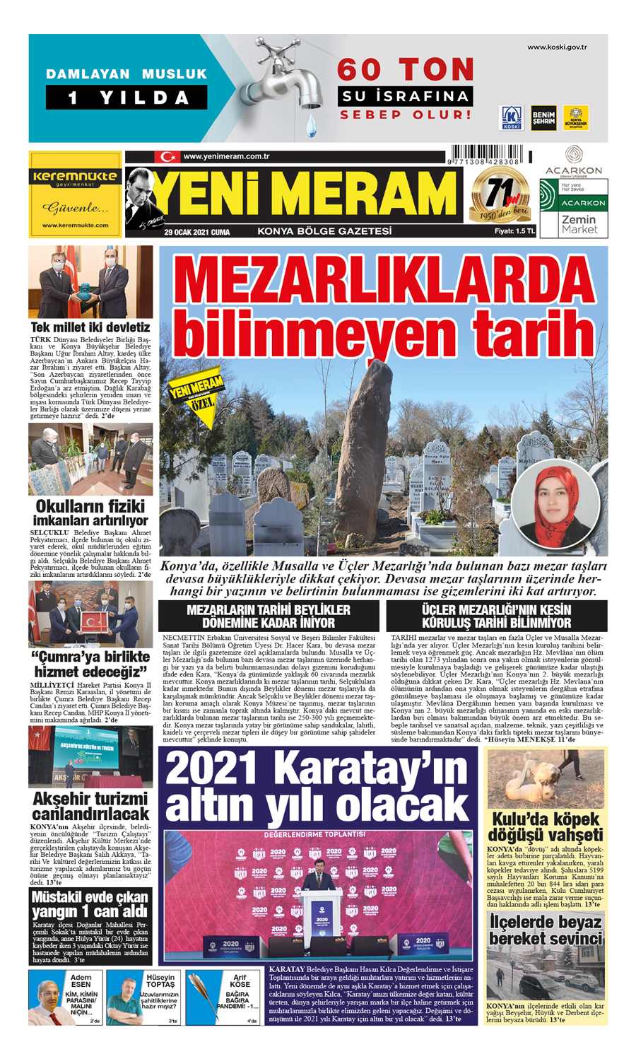 29 Ocak 2021 Yeni Meram Gazetesi