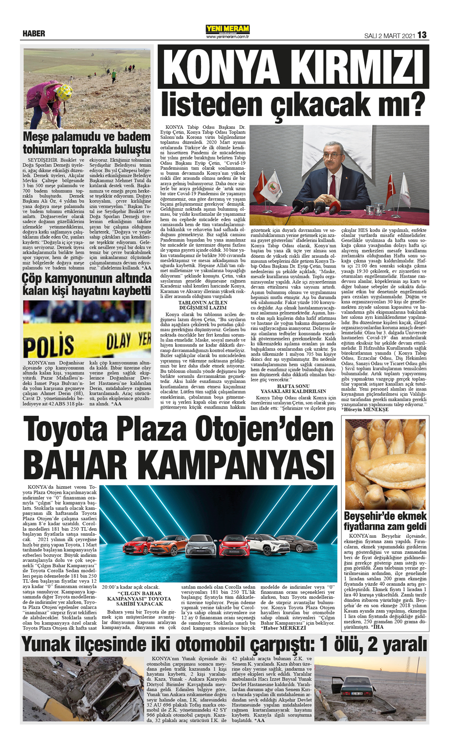 2 Mart 2021 Yeni Meram Gazetesi
