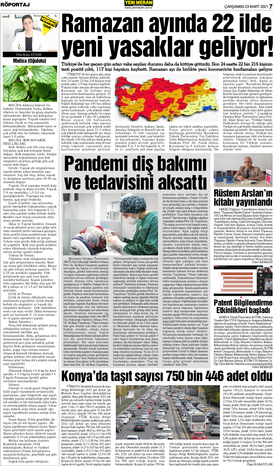 24 Mart 2021 Yeni Meram Gazetesi