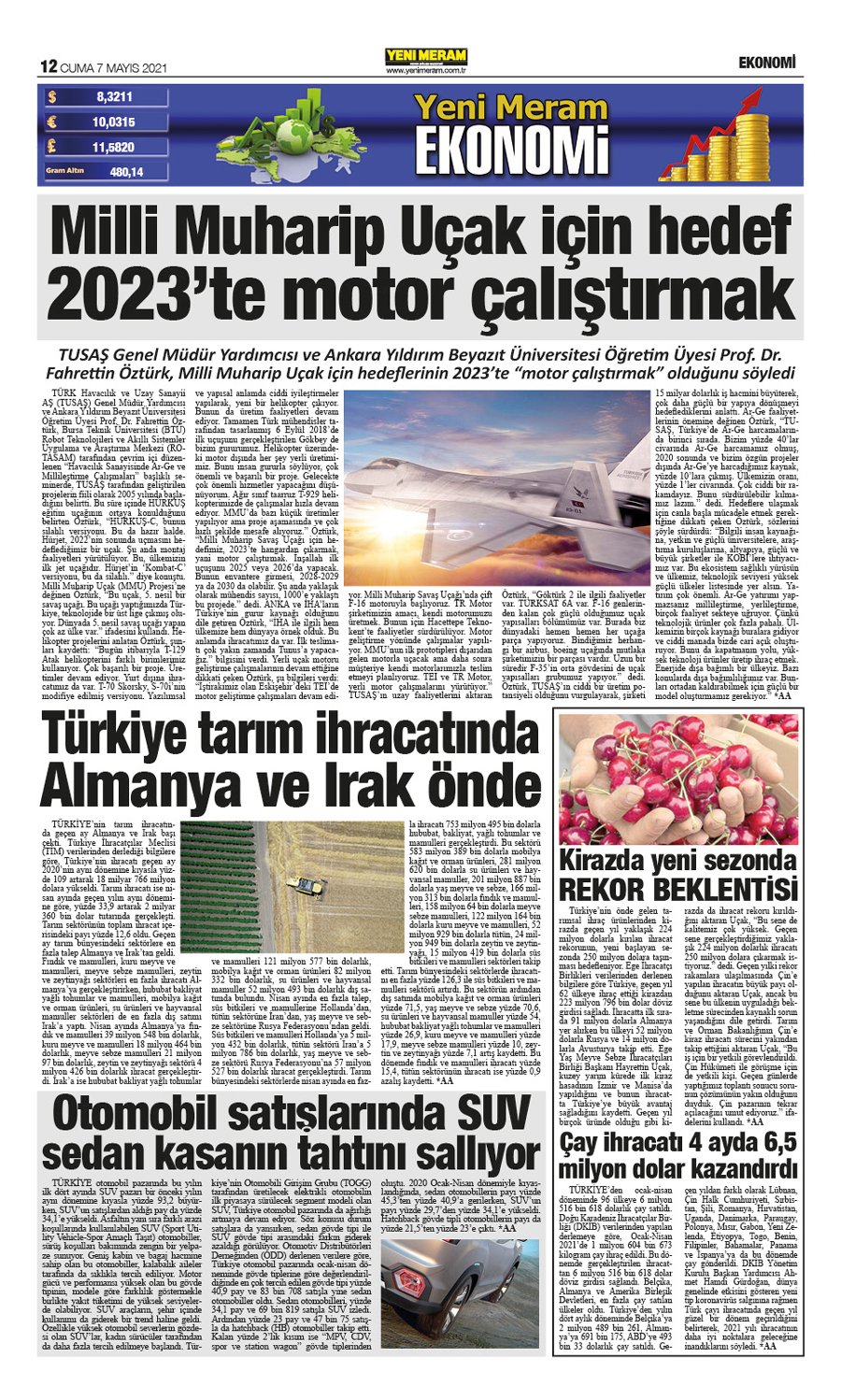 7 Mayıs 2021 Yeni Meram Gazetesi