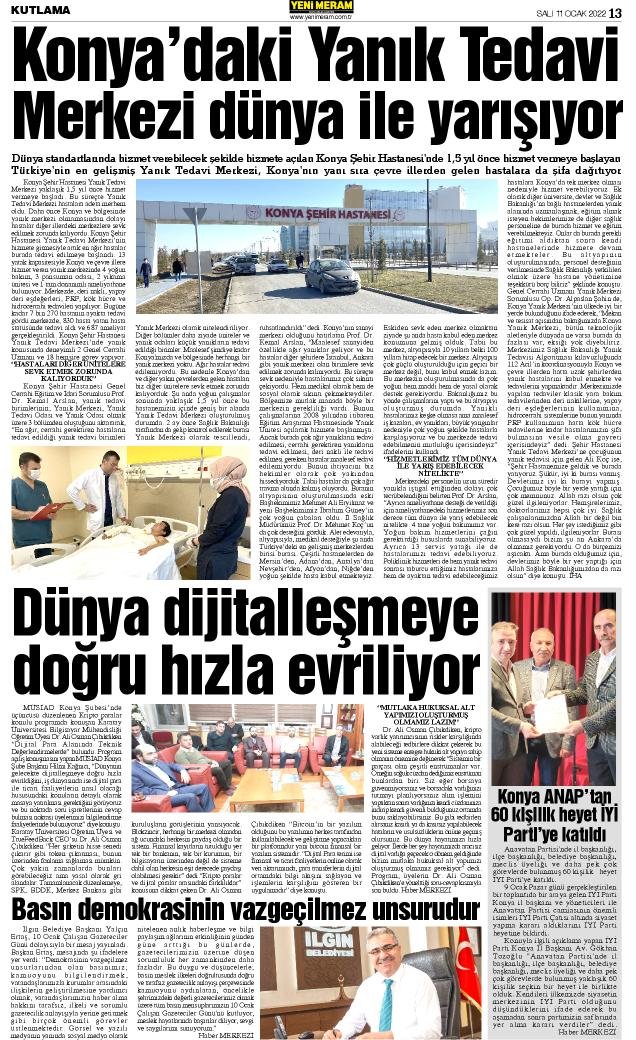 11 Ocak 2022 Yeni Meram Gazetesi
