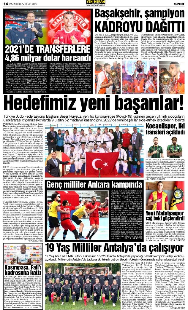 17 Ocak 2022 Yeni Meram Gazetesi
