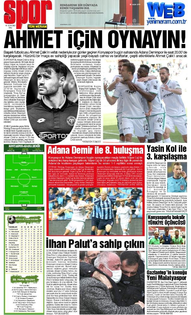 18 Ocak 2022 Yeni Meram Gazetesi
