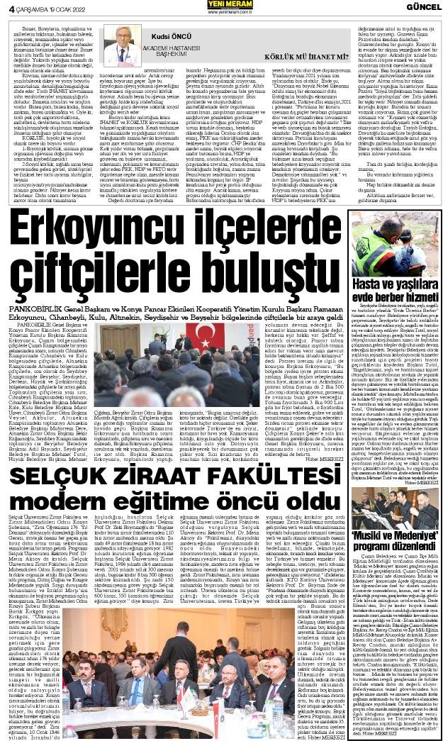 19 Ocak 2022 Yeni Meram Gazetesi
