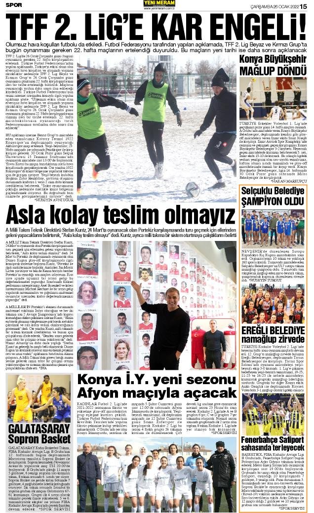 26 Ocak 2022 Yeni Meram Gazetesi
