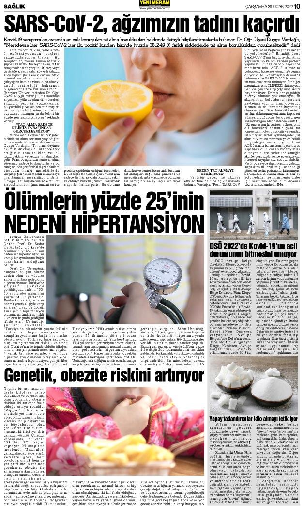 26 Ocak 2022 Yeni Meram Gazetesi
