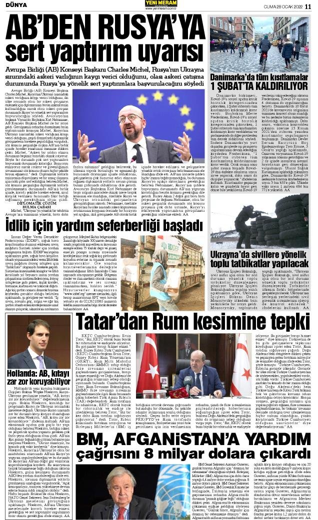 28 Ocak 2022 Yeni Meram Gazetesi