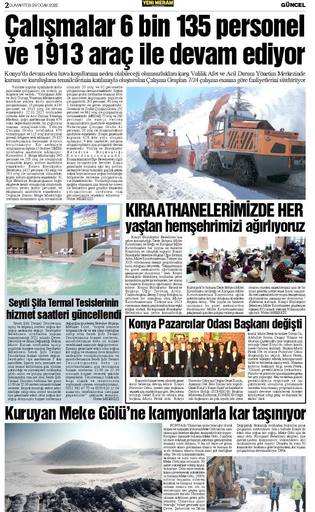 29 Ocak 2022 Yeni Meram Gazetesi
