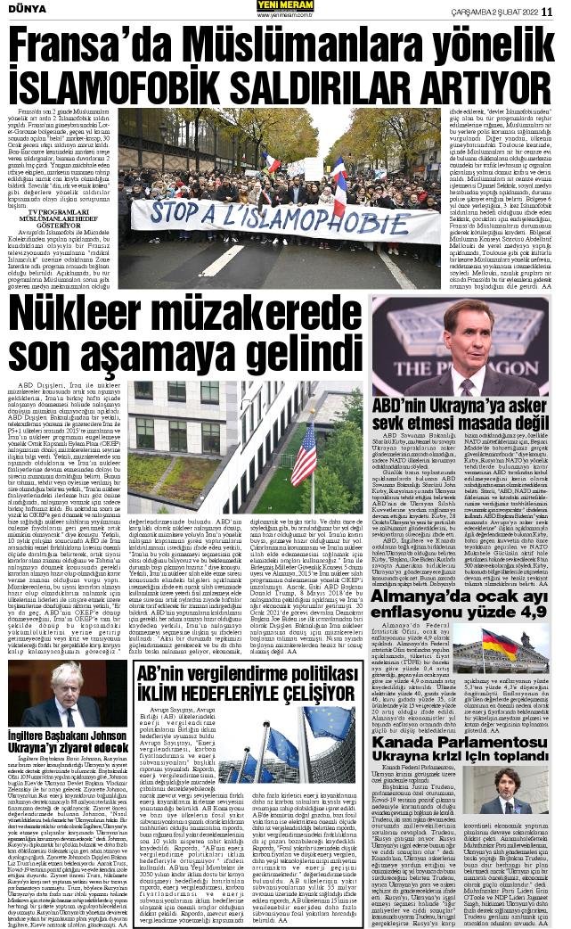 2 Şubat 2022 Yeni Meram Gazetesi
