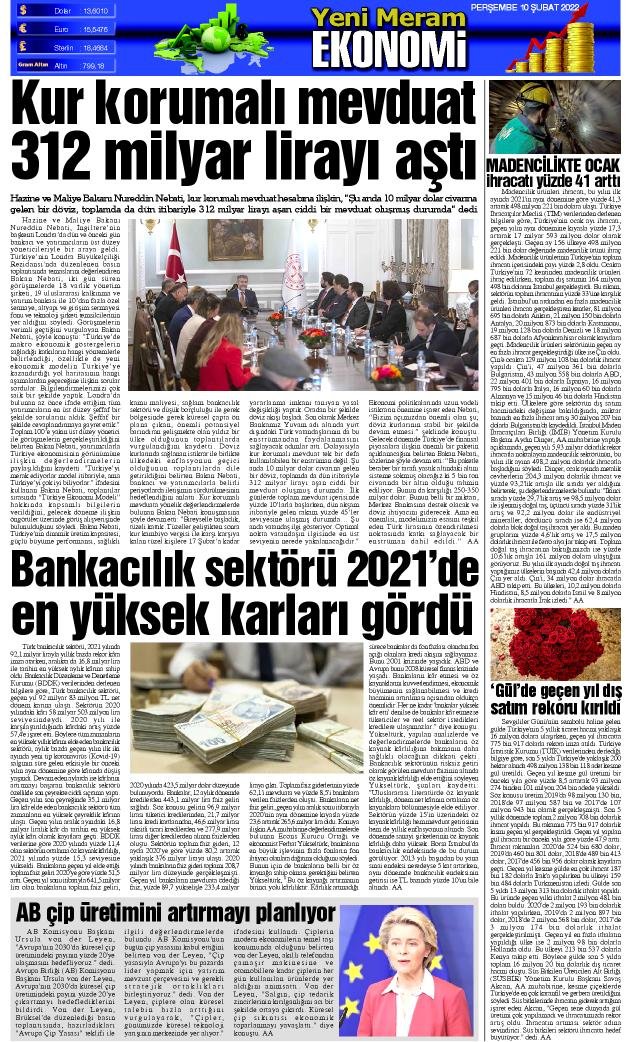 10 Şubat 2022 Yeni Meram Gazetesi
