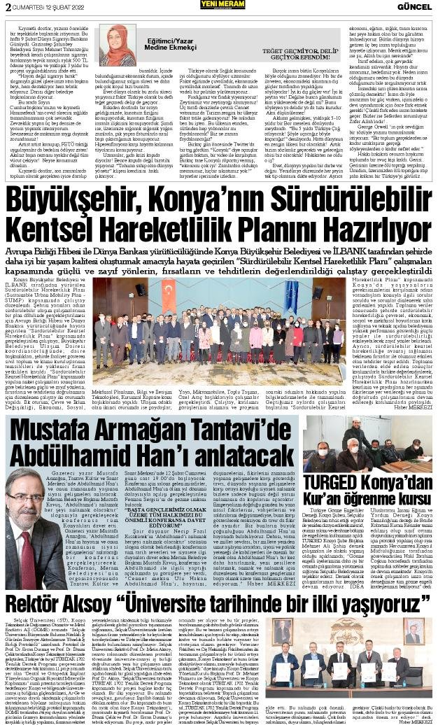 12 Şubat 2022 Yeni Meram Gazetesi