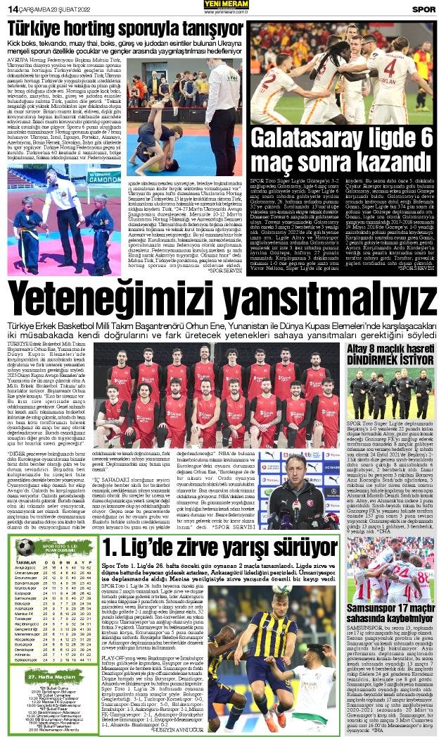 23 Şubat 2022 Yeni Meram Gazetesi
