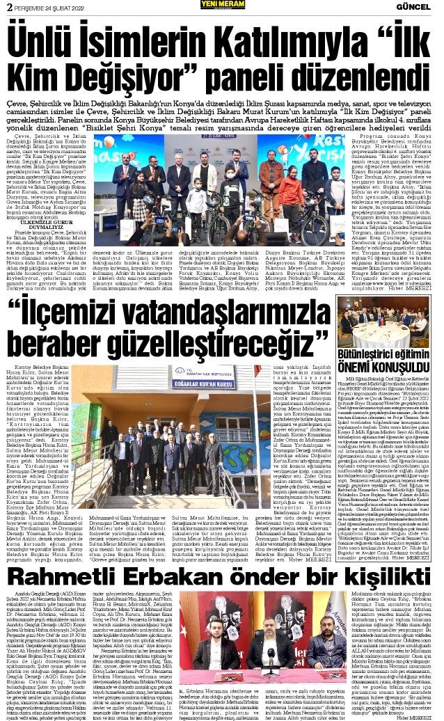 24 Şubat 2022 Yeni Meram Gazetesi
