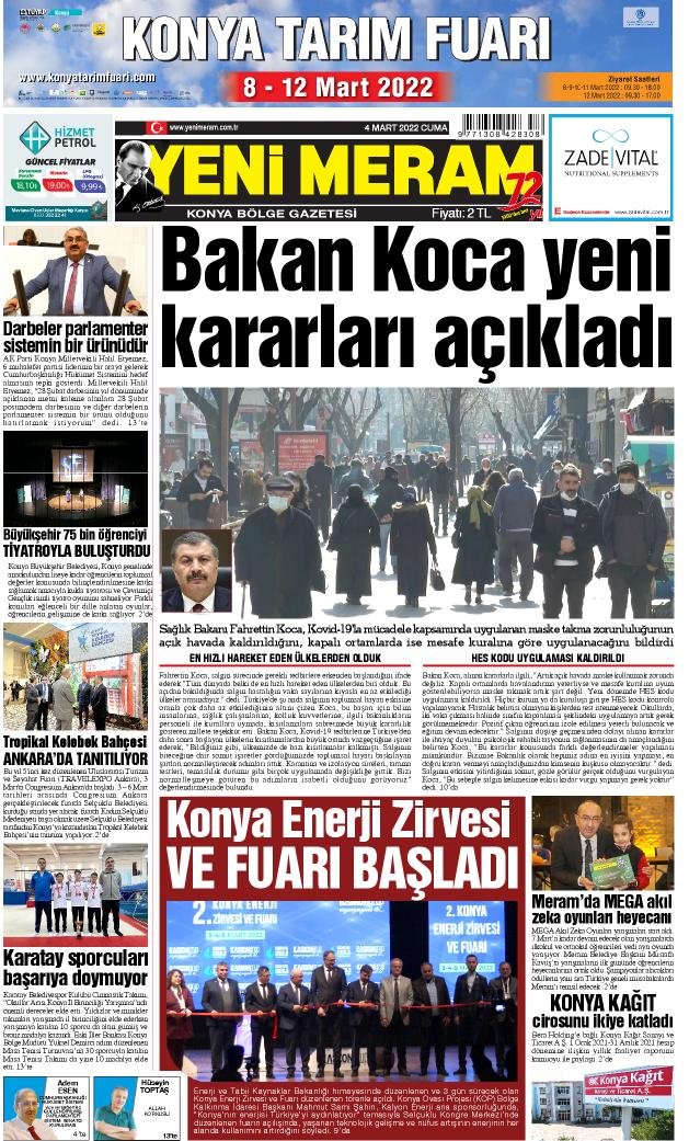 4 Mart 2022 Yeni Meram Gazetesi
