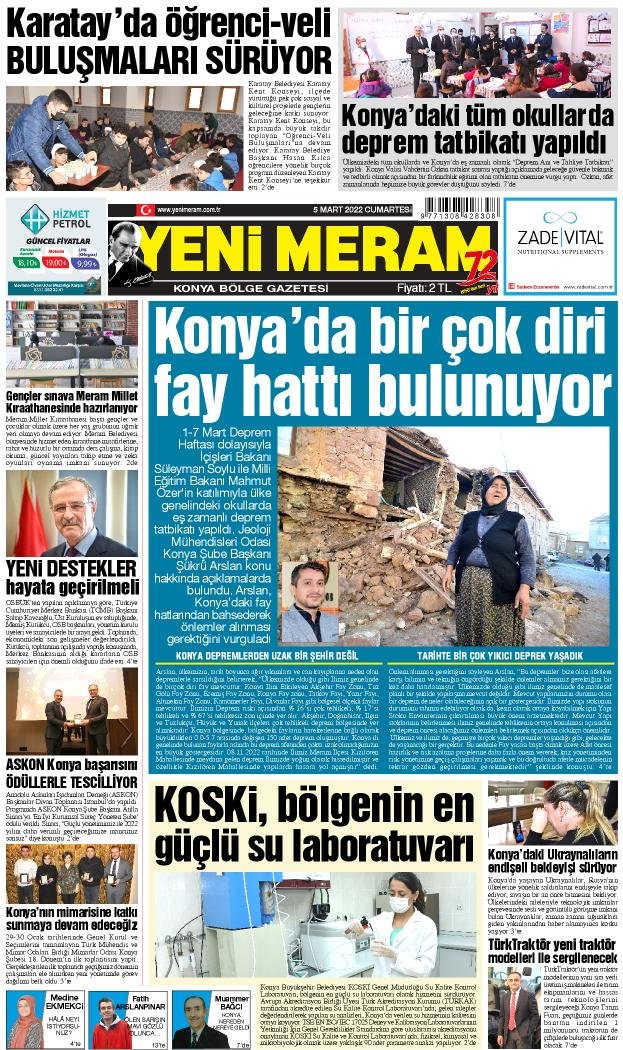 5 Mart 2022 Yeni Meram Gazetesi