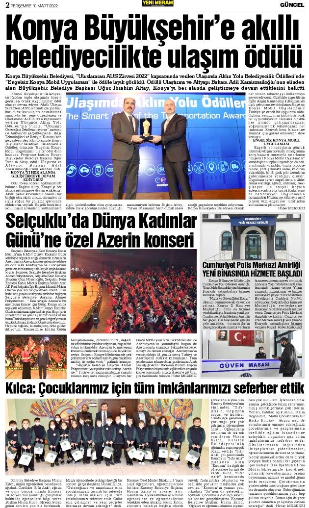 10 Mart 2022 Yeni Meram Gazetesi
