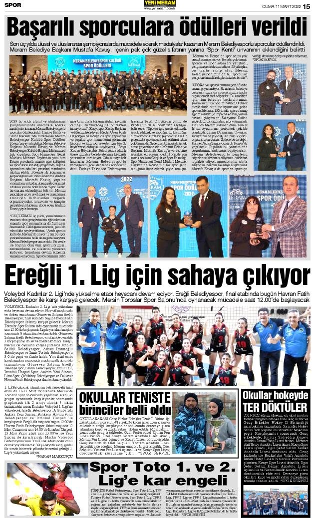 11 Mart 2022 Yeni Meram Gazetesi