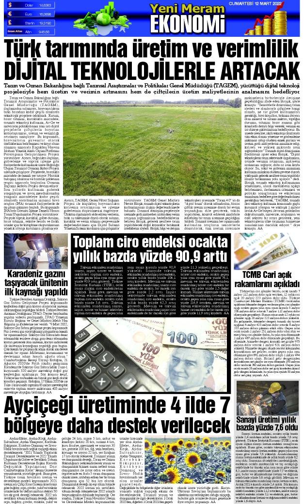 12 Mart 2022 Yeni Meram Gazetesi