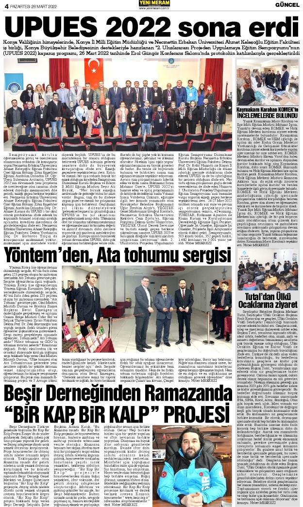 28 Mart 2022 Yeni Meram Gazetesi
