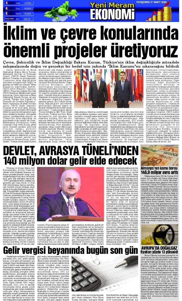 31 Mart 2022 Yeni Meram Gazetesi
