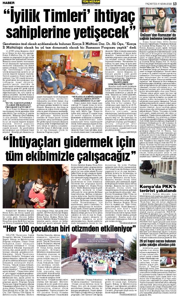 4 Nisan 2022 Yeni Meram Gazetesi
