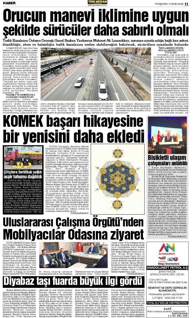 7 Nisan 2022 Yeni Meram Gazetesi
