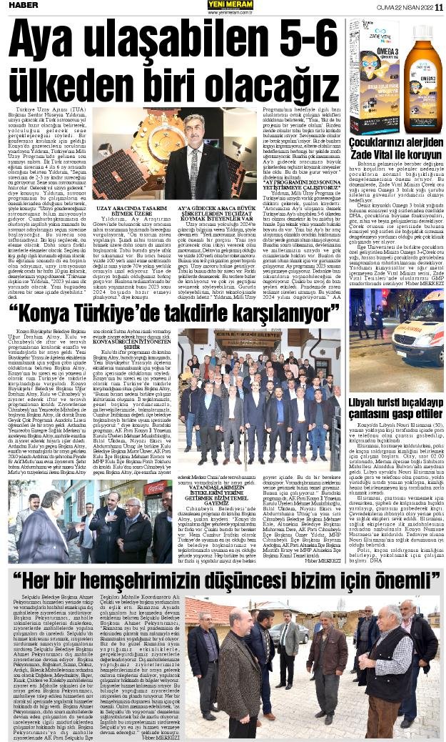22 Nisan 2022 Yeni Meram Gazetesi
