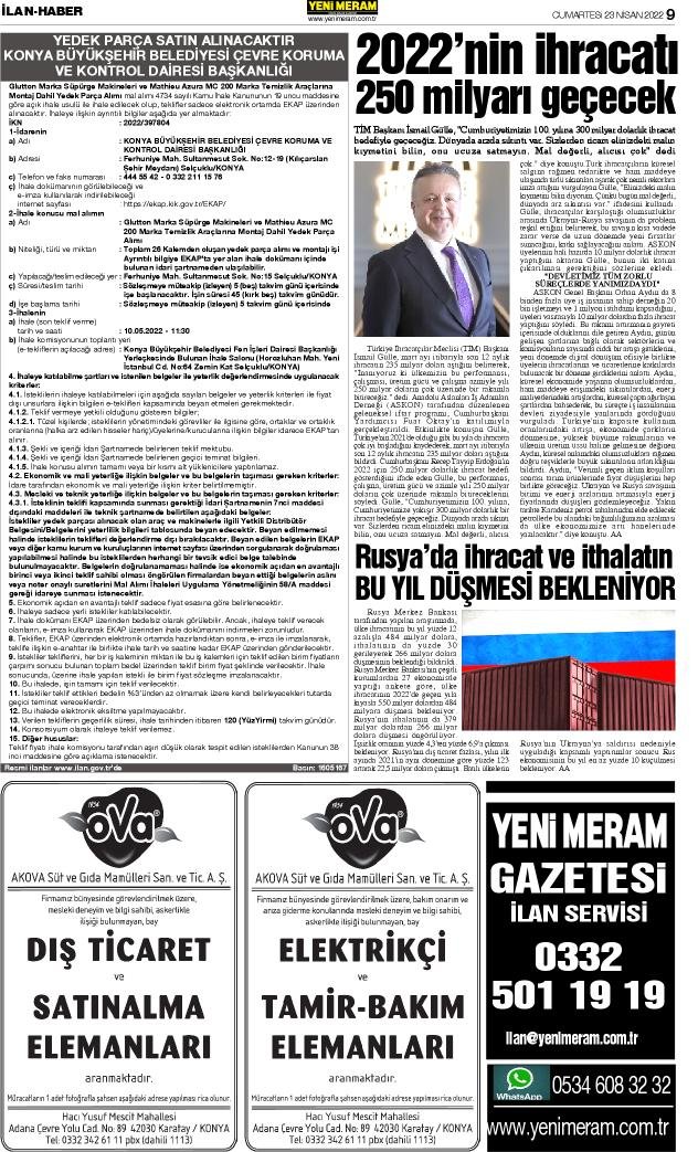 23 Nisan 2022 Yeni Meram Gazetesi