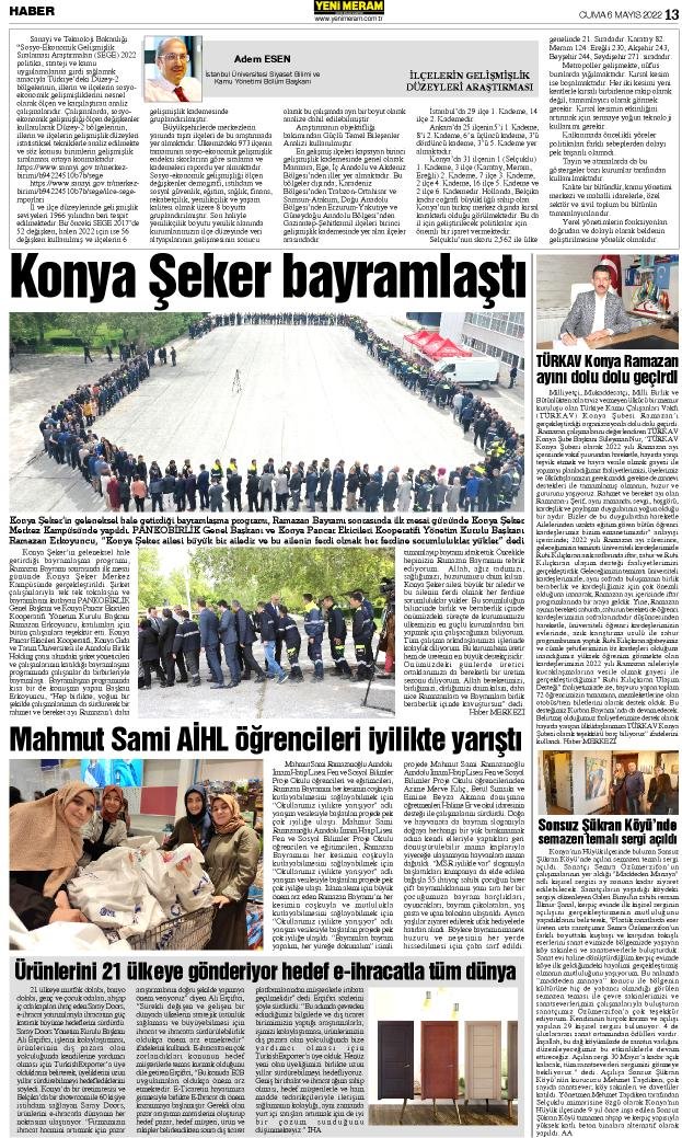 6 Mayıs 2022 Yeni Meram Gazetesi
