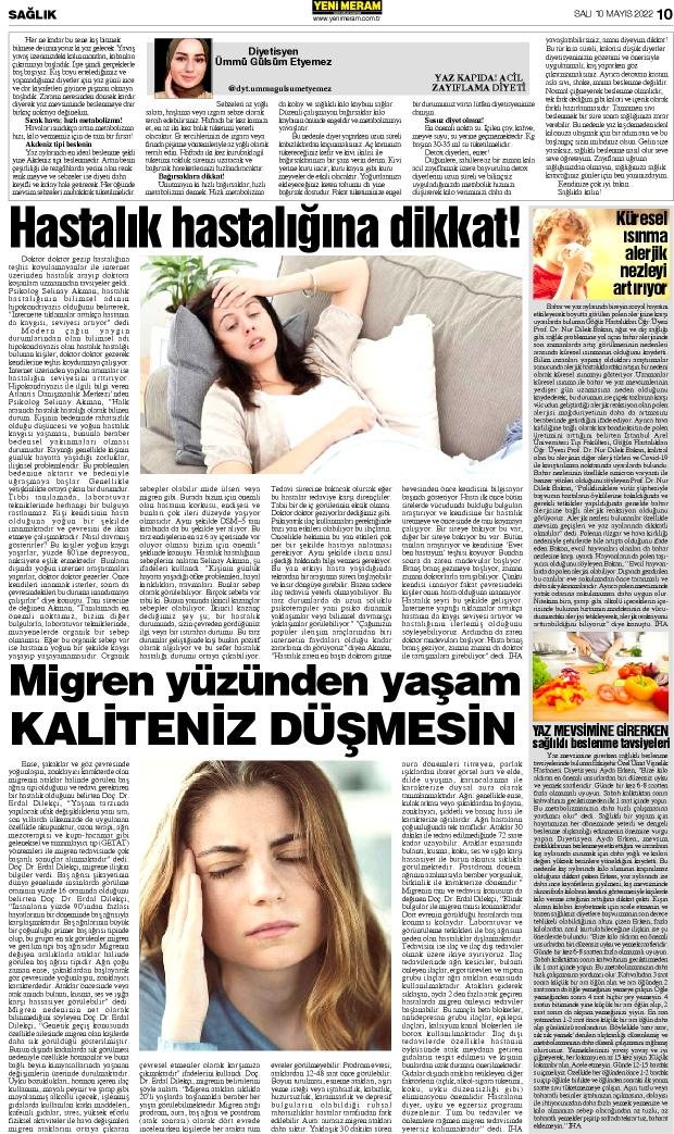 10 Mayıs 2022 Yeni Meram Gazetesi
