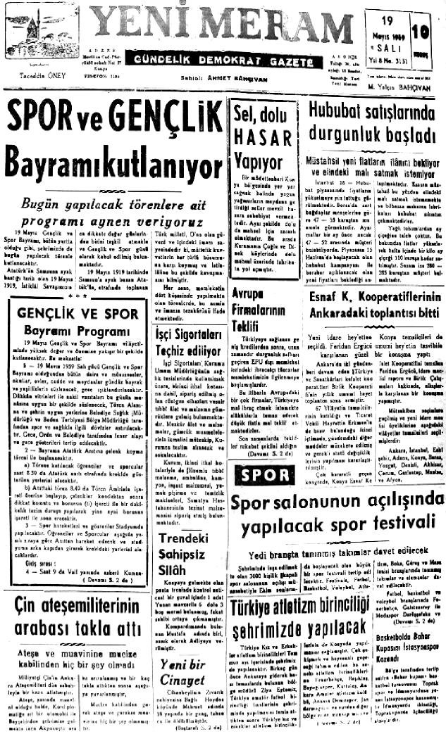 19 Mayıs 2022 Yeni Meram Gazetesi