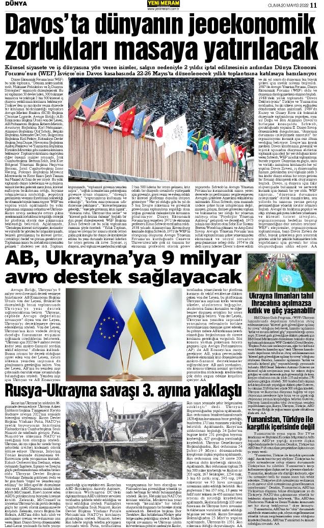 20 Mayıs 2022 Yeni Meram Gazetesi
