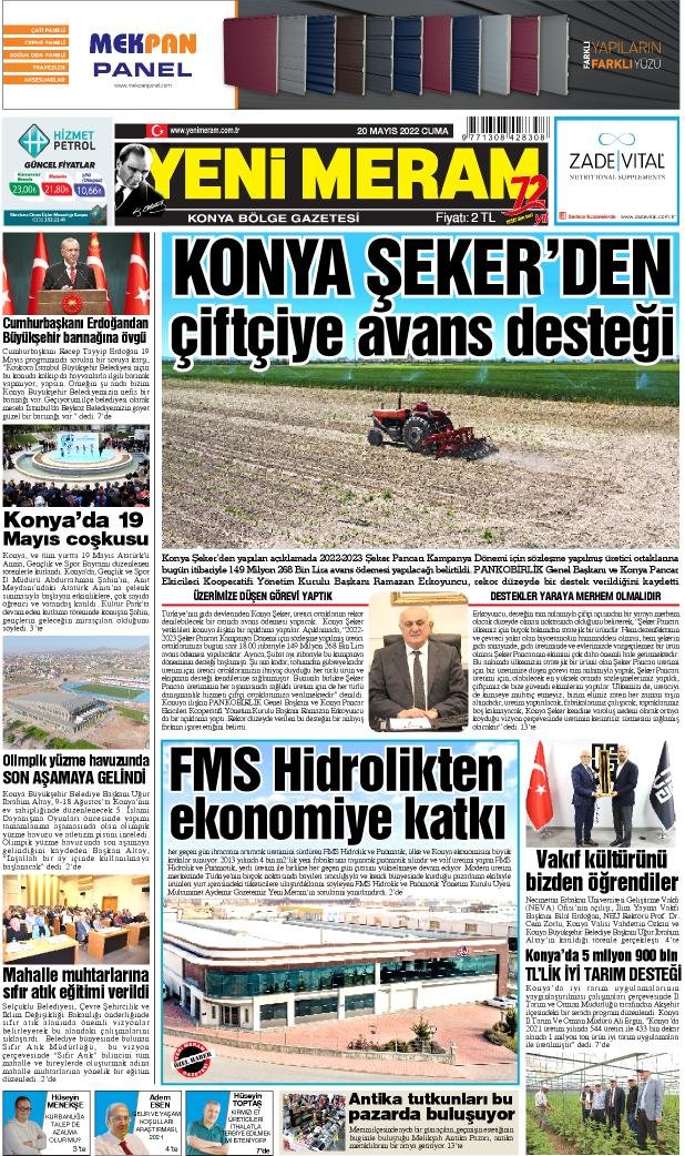 20 Mayıs 2022 Yeni Meram Gazetesi
