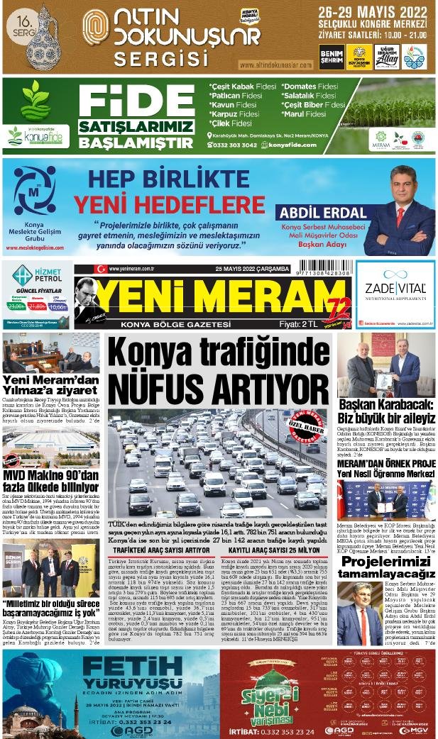 25 Mayıs 2022 Yeni Meram Gazetesi
