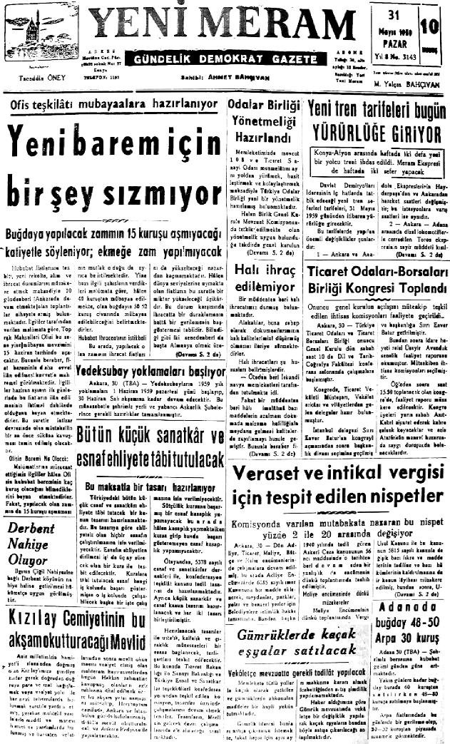 31 Mayıs 2022 Yeni Meram Gazetesi
